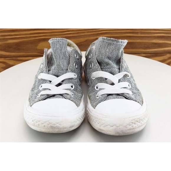 Converse Sneaker 12 Toddler Girls Gray‎ Fabric All Star Medium - Picture 2 of 12